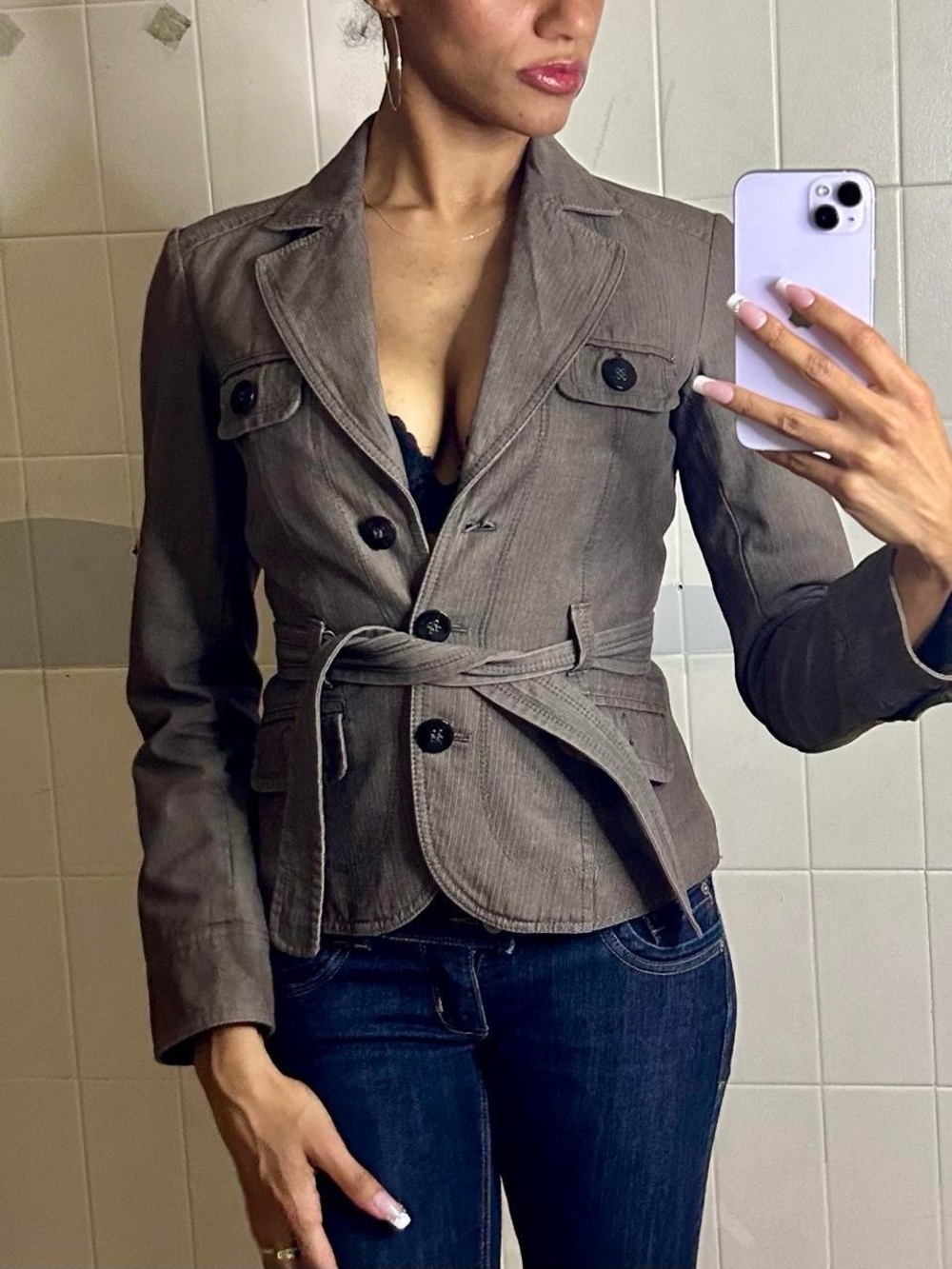Vintage Esprit Belted Safari Jacket Blazer